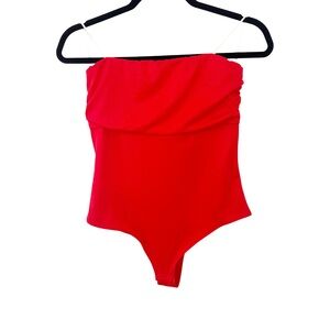 Live in the Moment NWT Bright Orange Cheeky Strapless Top One Piece Bathing Suit